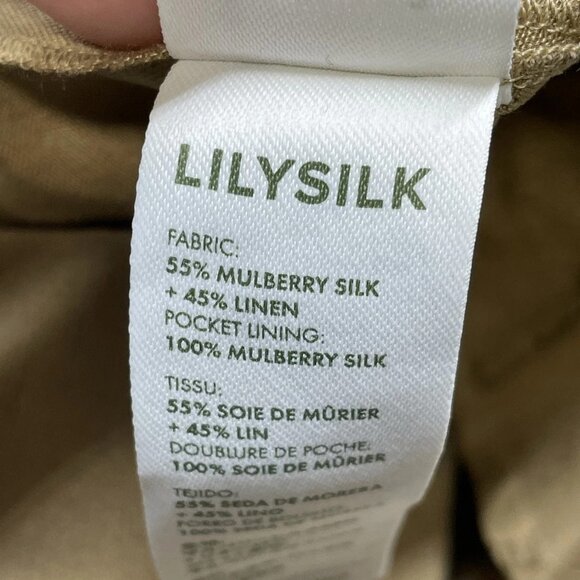 Lilysilk Women’s Pleated Silk & Linen Wide-Leg Pants - Picture 3 of 7